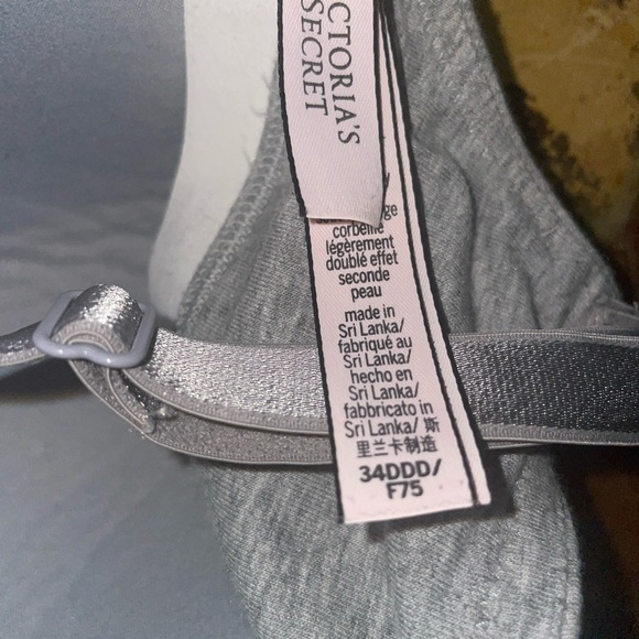 Victoria’s Secret T Shirt Lightly Lined Underwire Demi Gray Bra 34DDD - Picture 10 of 12